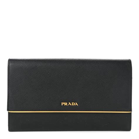 prada saffiano metal continental flap wallet|Black Large Saffiano Leather Wallet .